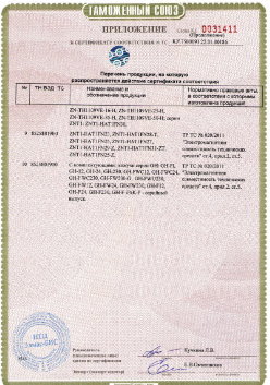24.03.2019 Кирово-Чепецк - ЗАО Хиквижн. Приложение к сертификату Взрывазащитные видиокамеры. ТР ТС 020/2011